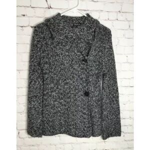Vtg Silvia Novelli Women’s Small Cardigan Sweater Jacket Gray Italy‎ Asymmetric